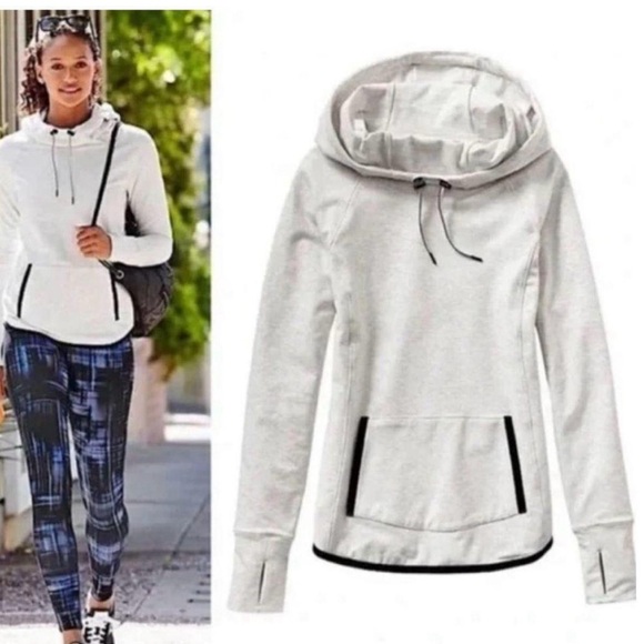 Athleta Light Gray Cowl Neck Sweater Small - Picture 2 of 15